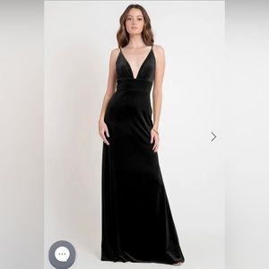 Jenny yoo black velvet bridesmaid dress
